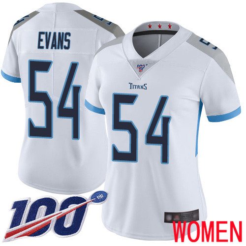 Tennessee Titans Limited White Women Rashaan Evans Road Jersey NFL Football #54 100th Season Vapor Untouchable->youth nfl jersey->Youth Jersey